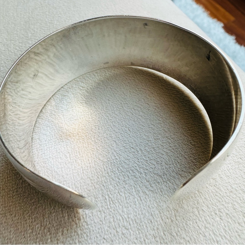 Vintage S. Kirk & Son Sterling Silver Floral Repoussé Cuff Bracelet – Size 159 - Picture 7 of 14